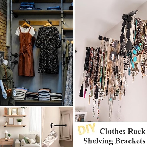 2 PK WALL MOUNTED CLOTHES RACK - Picture 4 of 5